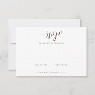 Tarjeta de respuesta de boda con flores blancas y