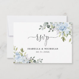 Tarjeta de respuesta de boda con flores de eucalip