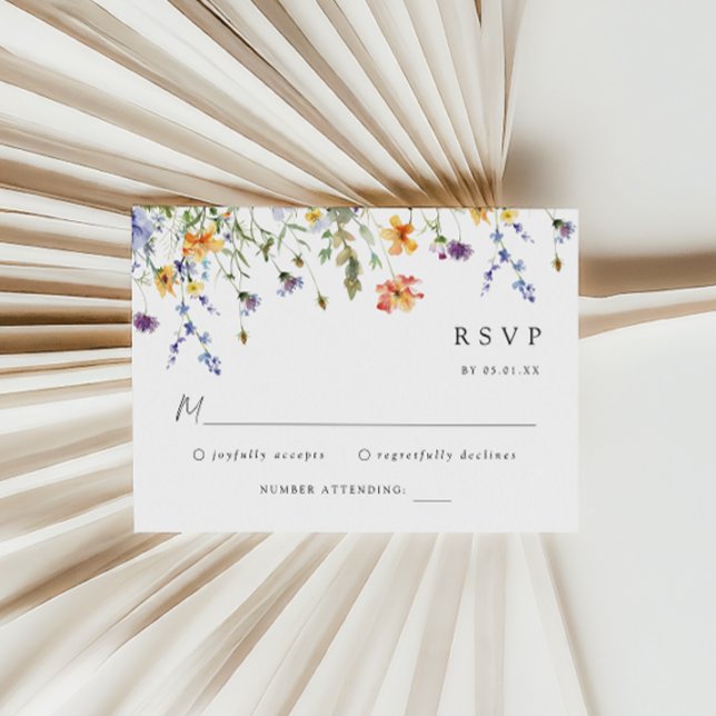 Tarjeta de respuesta de boda con flores silvestres (Subido por el creador)