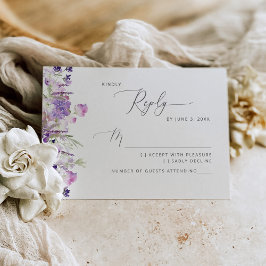 Tarjeta de respuesta de boda con flores silvestres