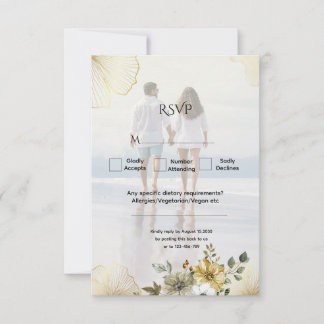 Tarjeta de respuesta de boda con foto personalizad