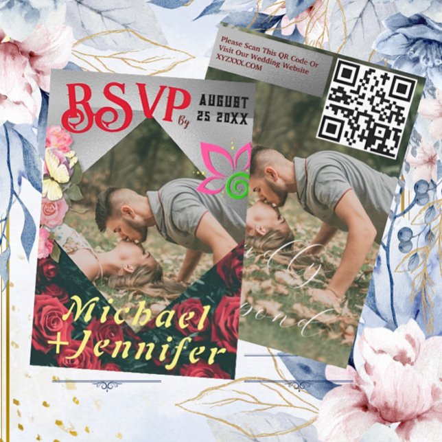 Tarjeta de respuesta de boda con foto personalizad (Subido por el creador)