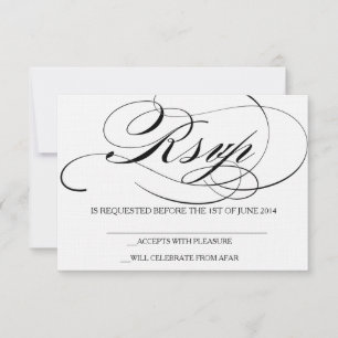 Tarjeta de respuesta de boda con fuente de escritu