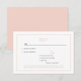 Tarjeta de respuesta de boda con fuente moderna Si