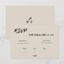 Tarjeta de respuesta de boda con garabatos escrito