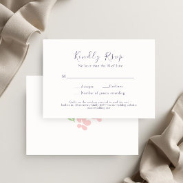 Tarjeta de respuesta de boda con guión floral de a
