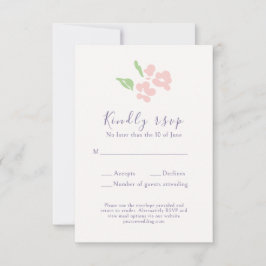 Tarjeta de respuesta de boda con guión floral en a