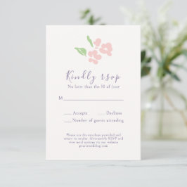 Tarjeta de respuesta de boda con guión floral en a