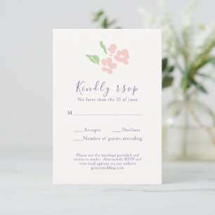 Tarjeta de respuesta de boda con guión floral en a
