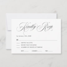 Tarjeta de respuesta de boda con guión minimalista