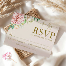 Tarjeta de respuesta de boda con hortensias en acu