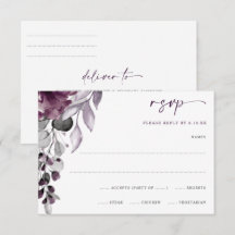 Tarjeta de respuesta de boda con ilustración de fo
