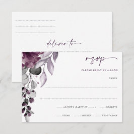 Tarjeta de respuesta de boda con ilustración de fo