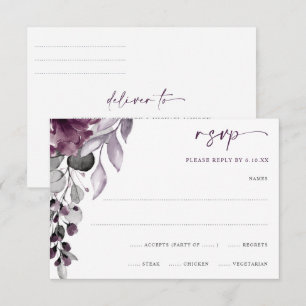 Tarjeta de respuesta de boda con ilustración de fo