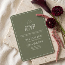 Tarjeta de respuesta de boda con letra caprichosa