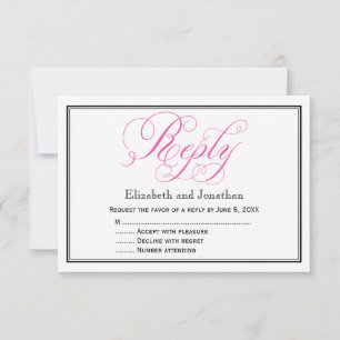 Tarjeta de respuesta de boda con letra de caligraf
