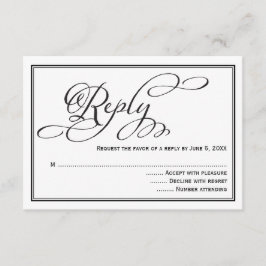 Tarjeta de respuesta de boda con letra de caligraf