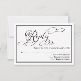 Tarjeta de respuesta de boda con letra de caligraf
