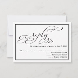 Tarjeta de respuesta de boda con letra de caligraf