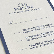 Tarjeta de respuesta de boda con letra elegante