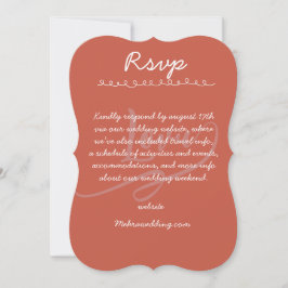 Tarjeta de respuesta de boda con letra manuscrita