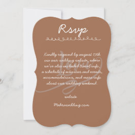 Tarjeta de respuesta de boda con letra manuscrita
