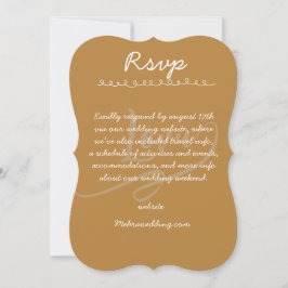 Tarjeta de respuesta de boda con letra manuscrita