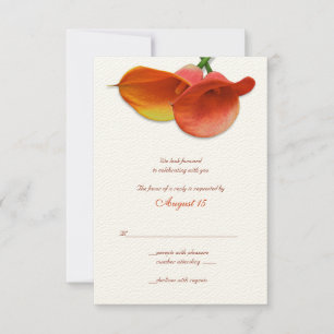 Tarjeta de respuesta de boda con lirio de cala nar