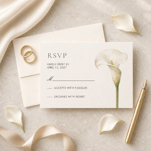 Tarjeta de respuesta de boda con lirio de Calla bl