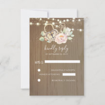 Tarjeta de respuesta de boda con llave y cerradura