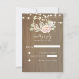 Tarjeta de respuesta de boda con llave y cerradura