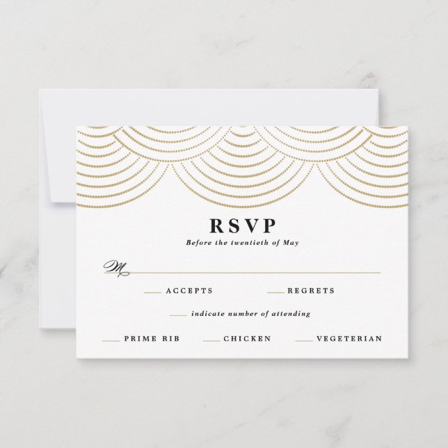 Tarjeta de respuesta de boda con luces de cadena d (Anverso)
