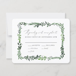 Tarjeta de respuesta de boda con marco geométrico 