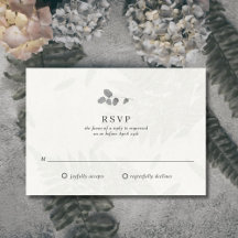 Tarjeta de Respuesta de Boda con Monograma de Hoja
