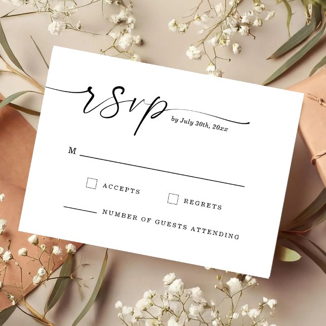 Tarjeta de respuesta de boda con monograma de letr (Subido por el creador)
