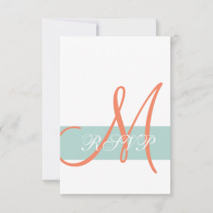 Tarjeta de respuesta de boda con monograma de nara
