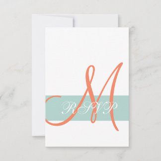 Tarjeta de respuesta de boda con monograma de nara