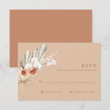 Tarjeta de respuesta de boda con monograma de terr