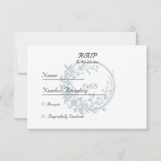 Tarjeta de respuesta de boda con monograma floral 