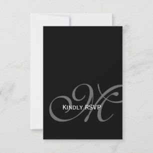 Tarjeta de respuesta de boda con nombres de monogr