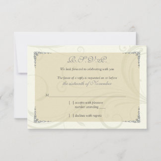 Tarjeta de respuesta de boda con nudo celta de pla