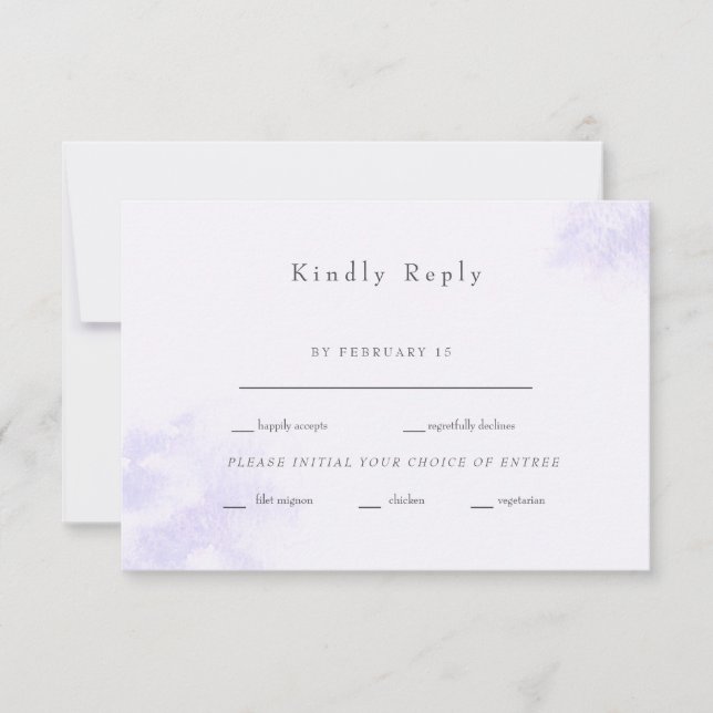 Tarjeta de Respuesta de Boda con Salpicadura de La (Anverso)