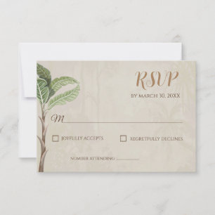 Tarjeta de respuesta de boda con tema Pichwai indi