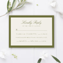 Tarjeta de respuesta de boda con tipografía clásic