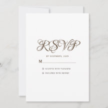 Tarjeta de respuesta de boda con tipografía minima