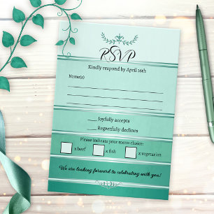 Tarjeta de respuesta de boda con tono sobre tono d