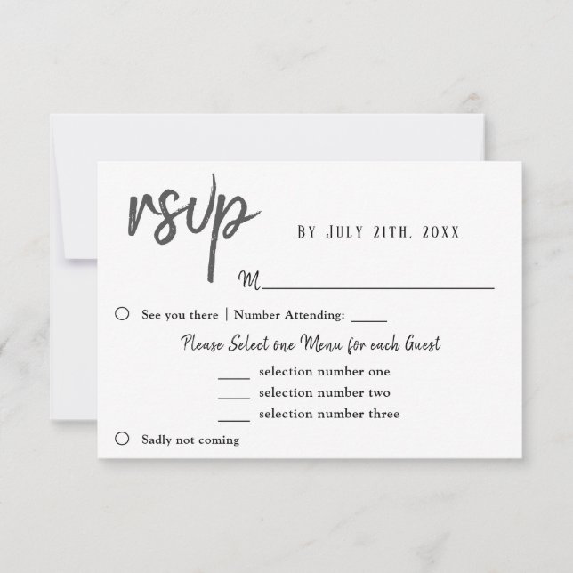 Tarjeta de respuesta de boda con tulipanes y elecc (Anverso)