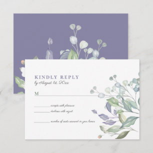 Tarjeta de respuesta de boda con vegetación de lil