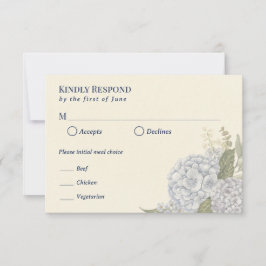 Tarjeta de respuesta de boda costera
