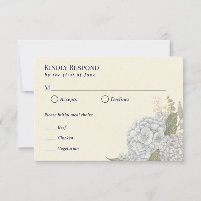 Tarjeta de respuesta de boda costera (Anverso)